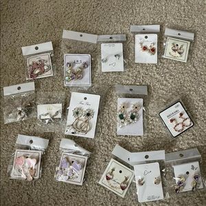 Korean style earring sets 15 pieces set